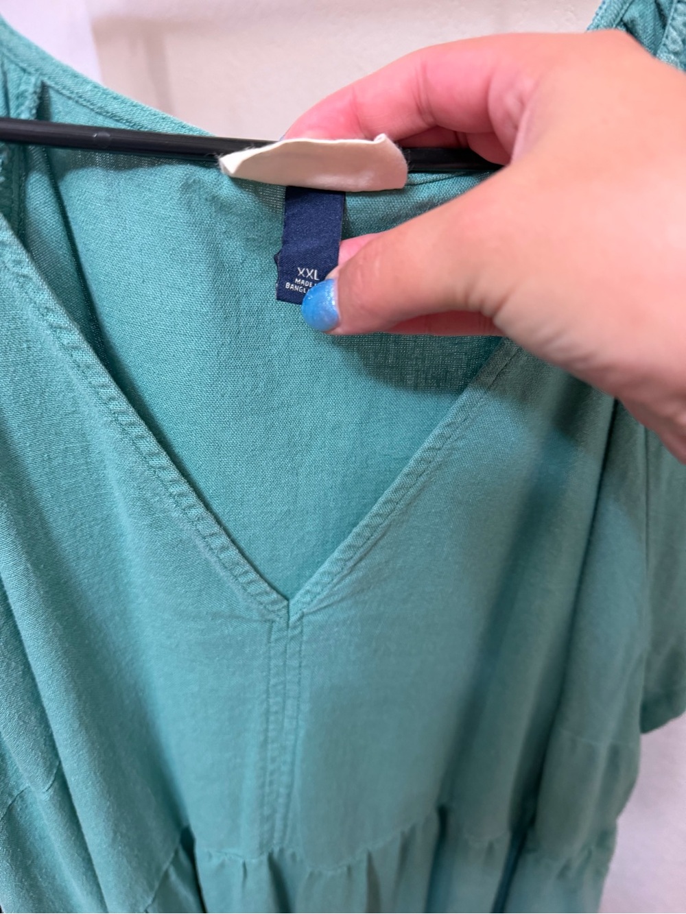 Universal Thread Teal V-Neck Tiered Dress - Picture 3 of 3